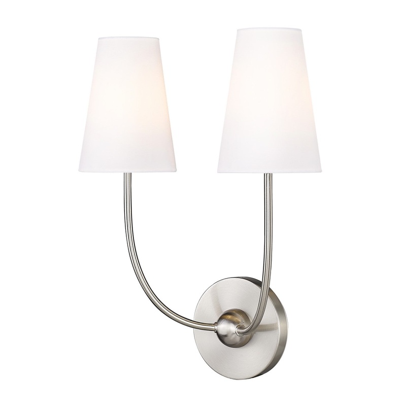 Shannon Two Light Wall Sconce in Brushed Nickel