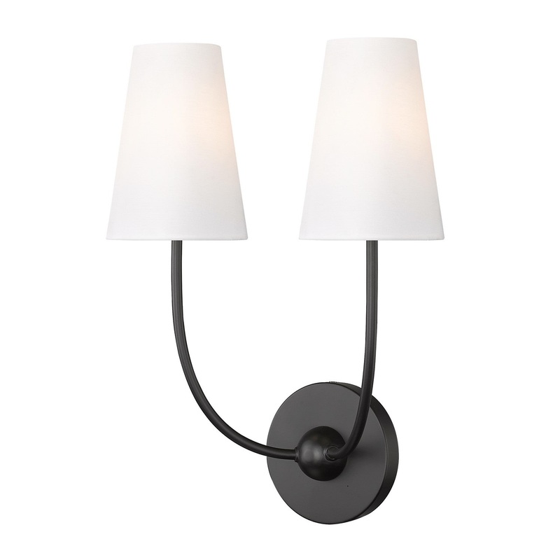 Shannon Two Light Wall Sconce in Matte Black