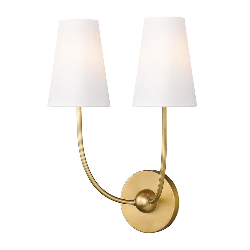 Shannon Two Light Wall Sconce in Rubbed Brass