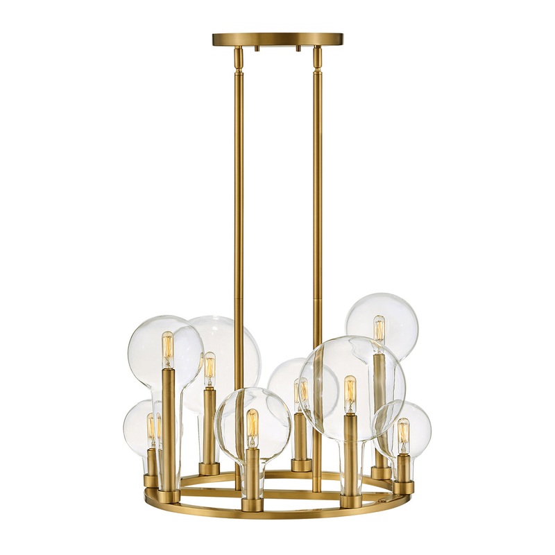 Alchemy Eight Light Chandelier in Lacquered Brass