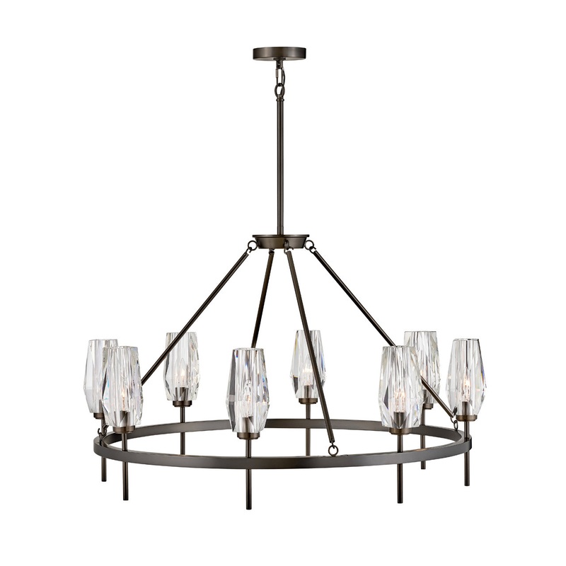 Ana Eight Light Chandelier in Black Oxide