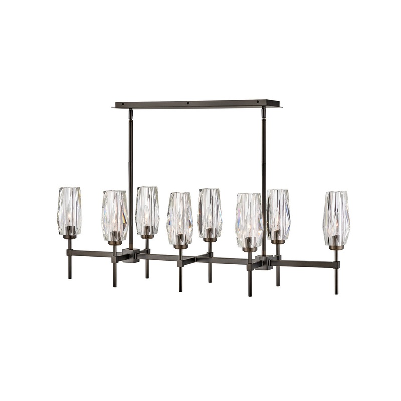 Ana Eight Light Linear Chandelier in Black Oxide
