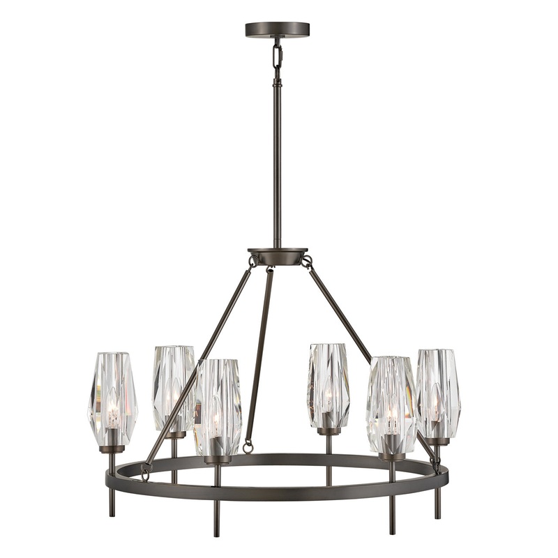 Ana Six Light Chandelier in Black Oxide