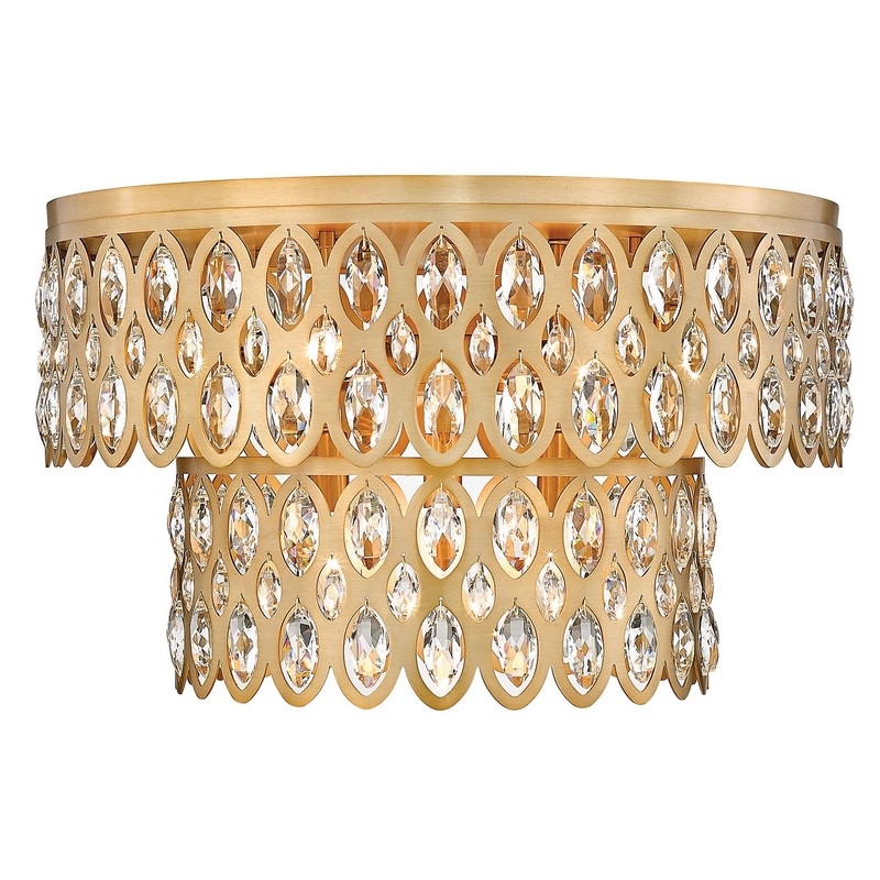 Dealey Nine Light Flush Mount in Heirloom Brass