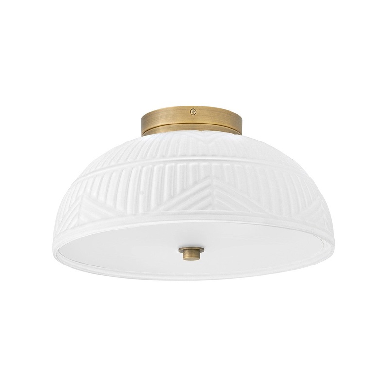 Devon LED Flush Mount in Lacquered Brass