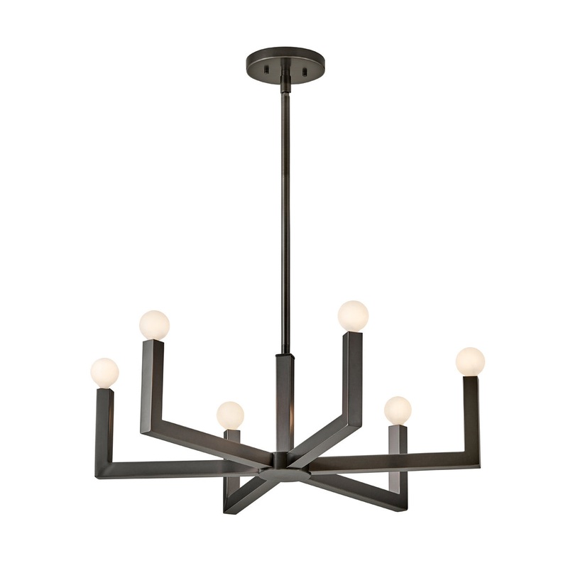 Ezra Six Light Chandelier in Black Oxide