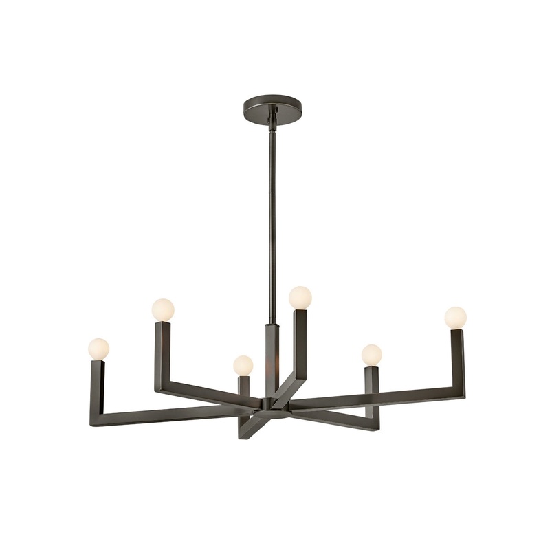 Ezra Six Light Linear Pendant in Black Oxide