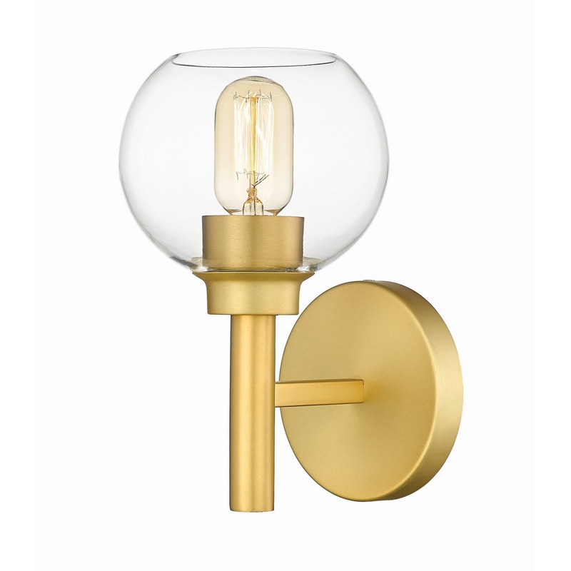 Sutton One Light Wall Sconce in Brushed Gold