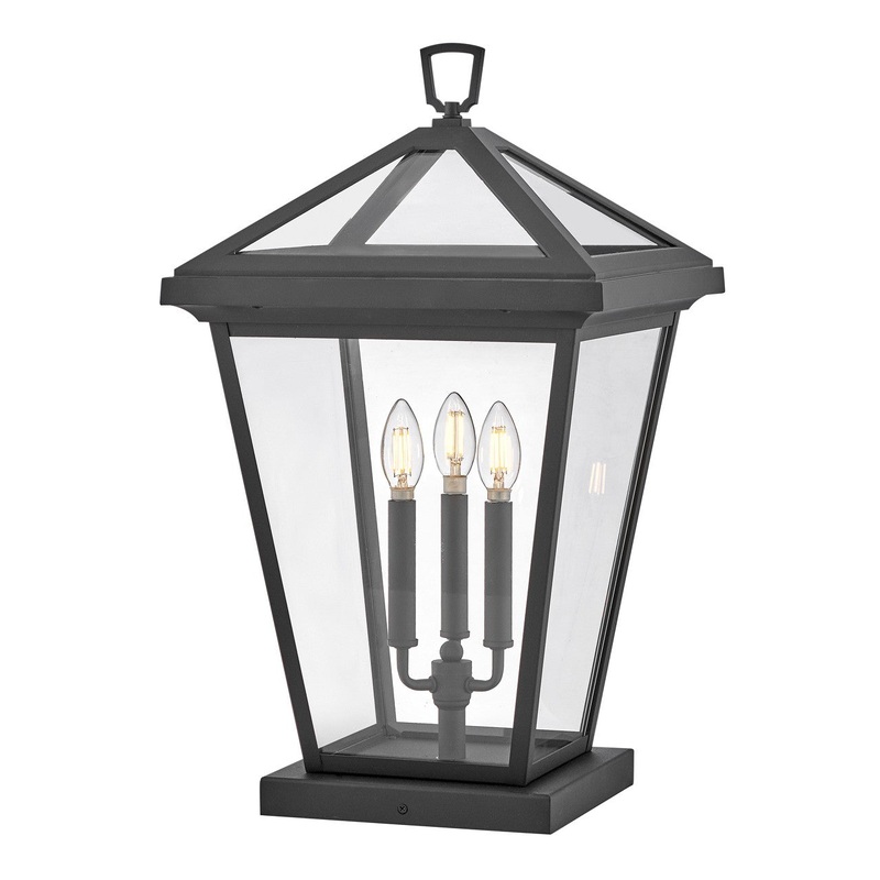 Alford Place LED Pier Mount Lantern in Museum Black