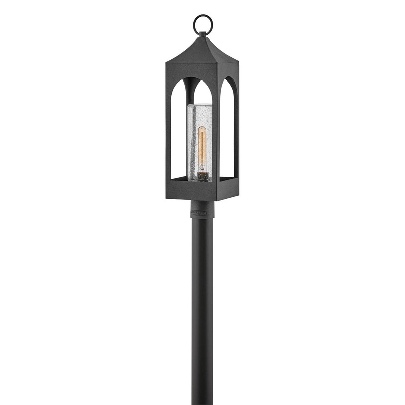 Amina One Light Post Top or Pier Mount in Distressed Zinc