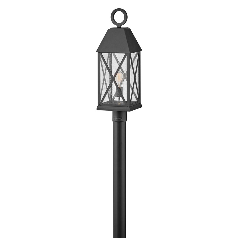 Briar One Light Post Top or Pier Mount Lantern in Museum Black