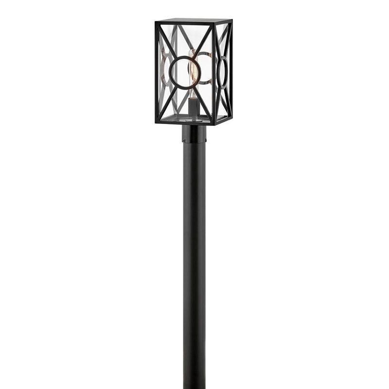 Brixton One Light Post Top or Pier Mount in Black