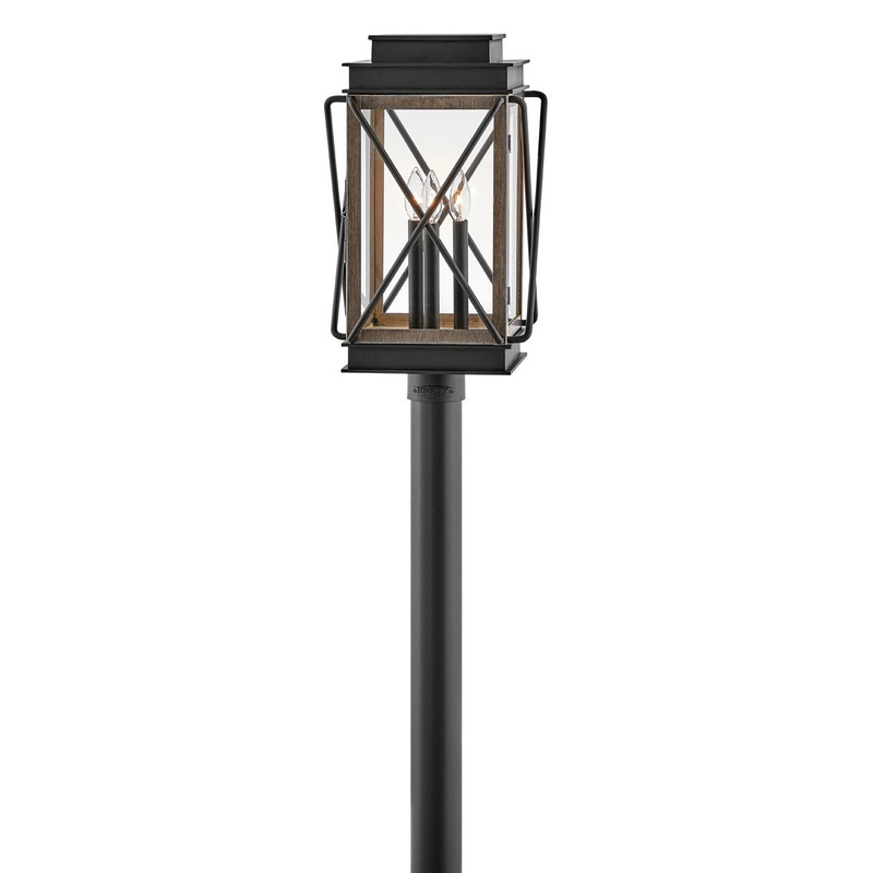 Montecito Three Light Post Top or Pier Mount in Black