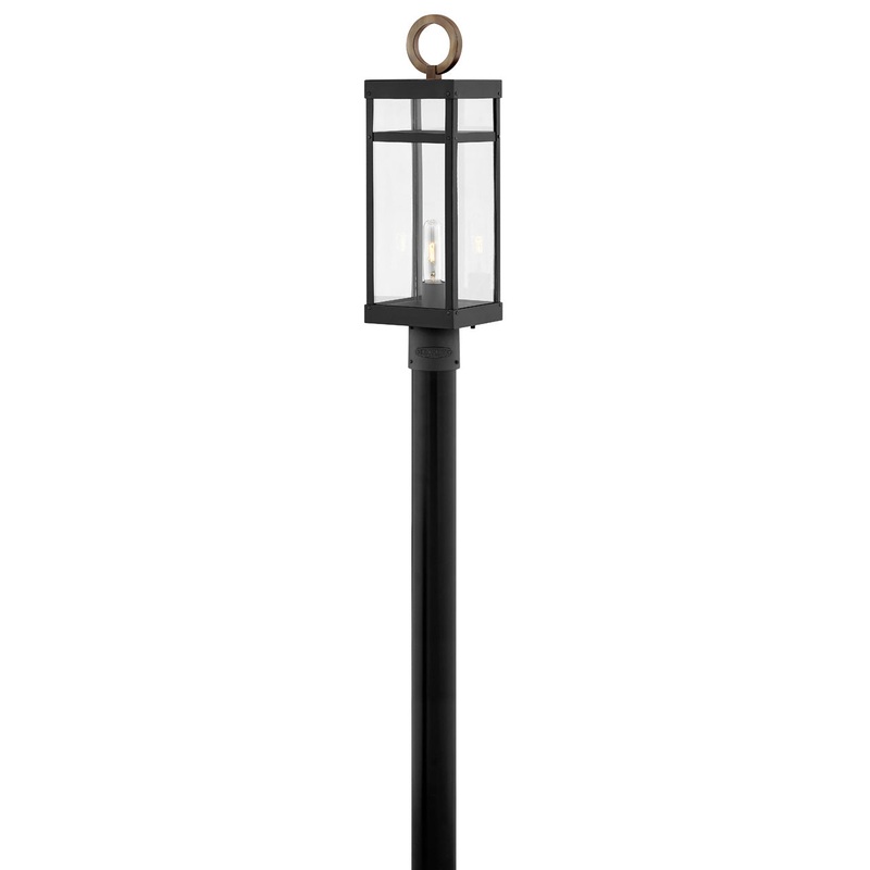 Porter LED Post Top or Pier Mount Lantern in Black