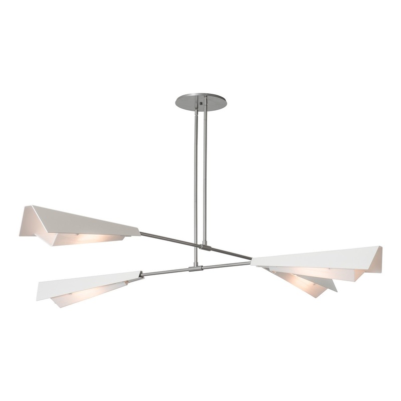 Vertex Large Pendant/Semi-Flush in Vintage Platinum with White Accent