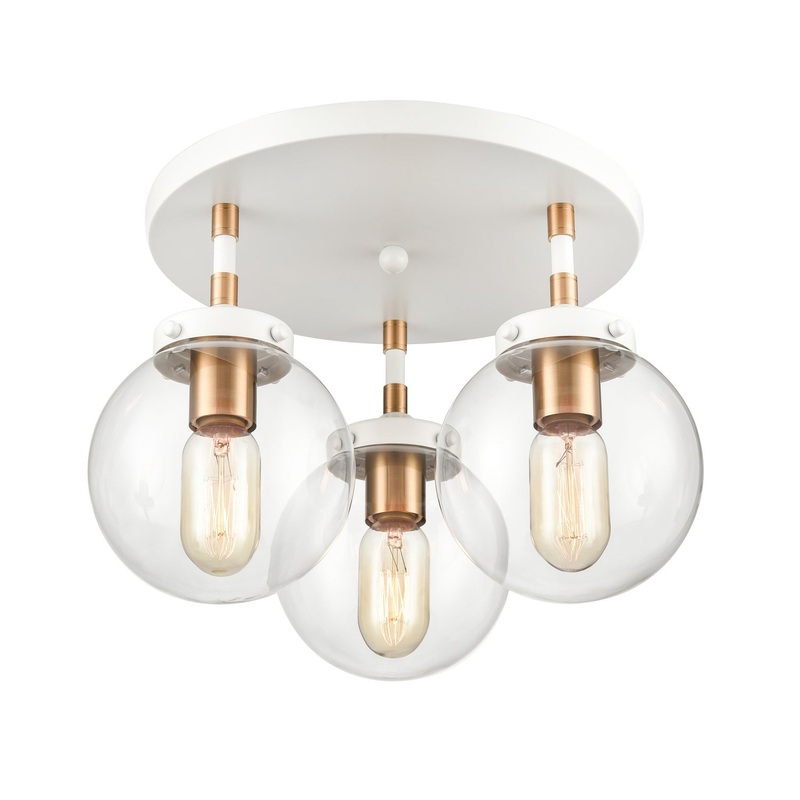 Boudreaux 3-Light Semi Flush Mount in Matte White