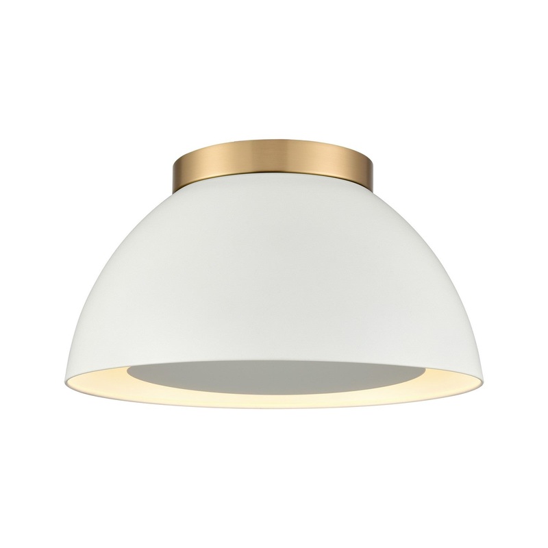 Pelham 2-Light Flush Mount in Satin Brass