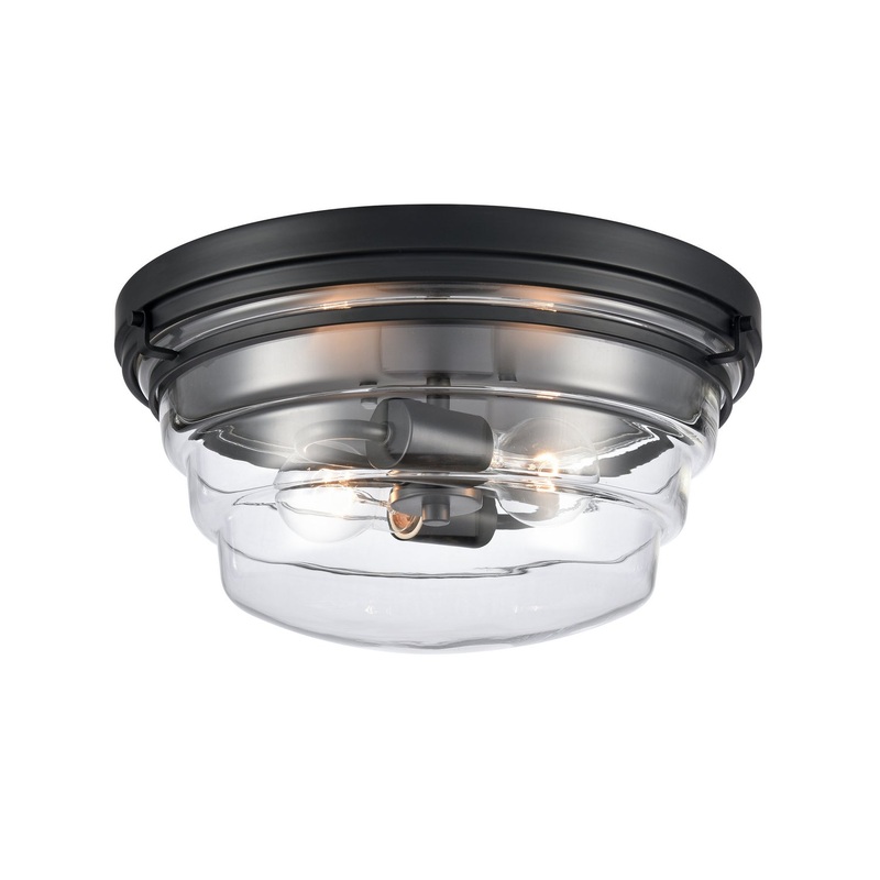 Boyer 2-Light Flush Mount in Matte Black