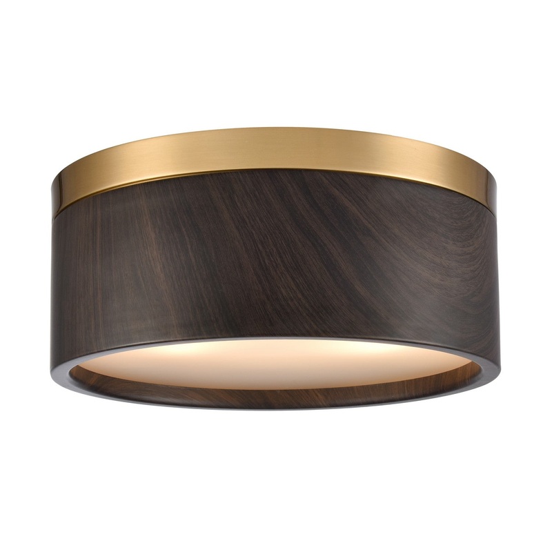 Engel 2-Light Flush Mount in Satin Brass