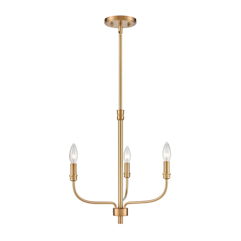 Newland 3-Light Chandelier in Satin Brass