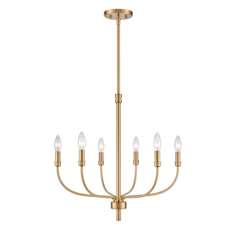 Newland 6-Light Chandelier in Satin Brass