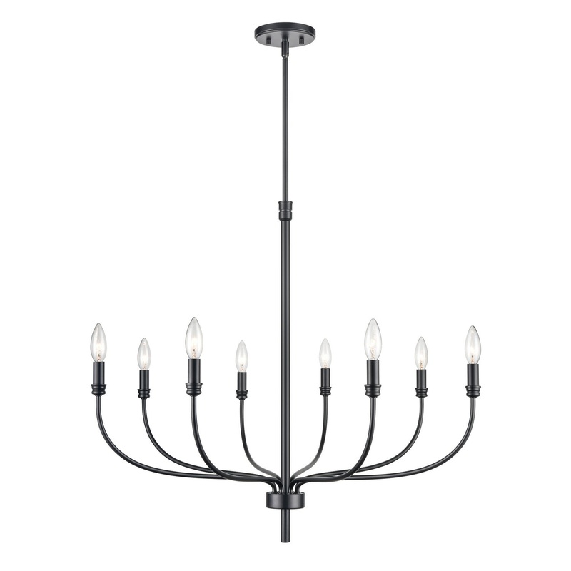 Newland Eight Light Chandelier in Matte Black