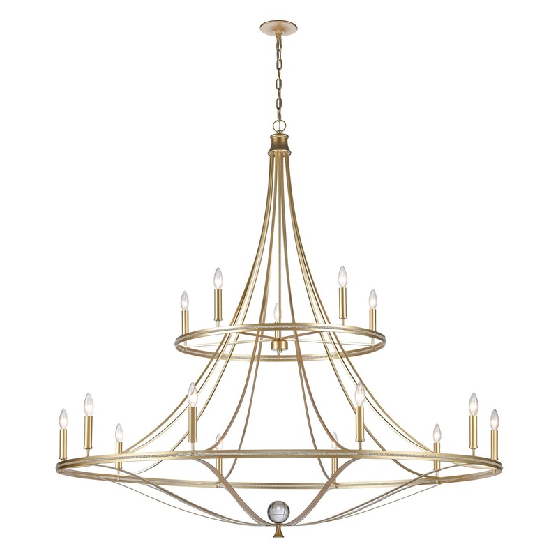 Noura 15 Light Chandelier in Champagne Gold