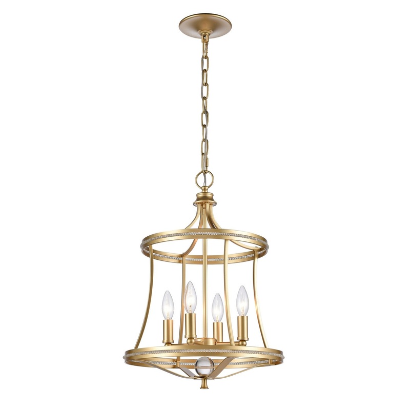 Noura 4-Light Pendant in Champagne Gold