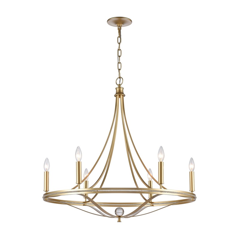Noura 6-Light Chandelier in Champagne Gold