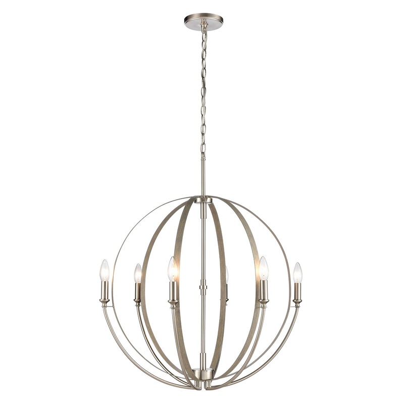 Rotunde 6-Light Chandelier in Beechwood