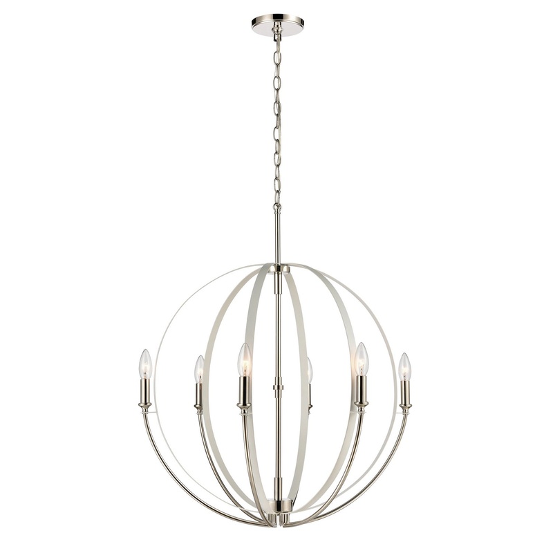 Rotunde 6-Light Chandelier in Matte White