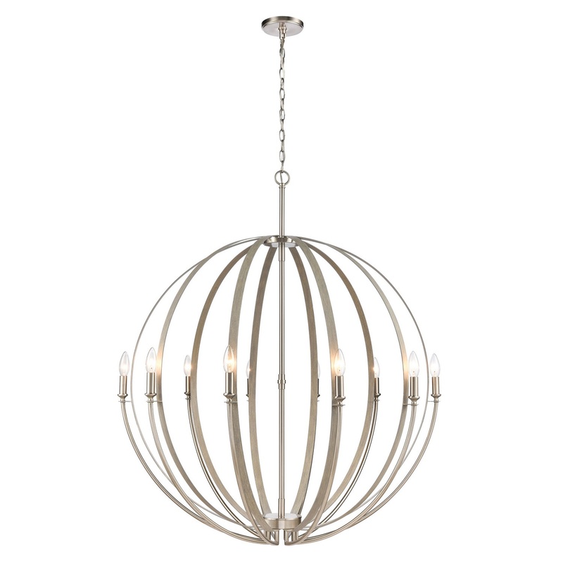 Rotunde Ten Light Chandelier in Beechwood