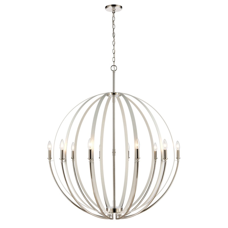 Rotunde Ten Light Chandelier in Matte White