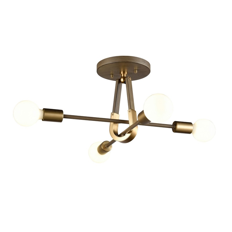 Sabine 4-Light Semi Flush Mount in Pecan
