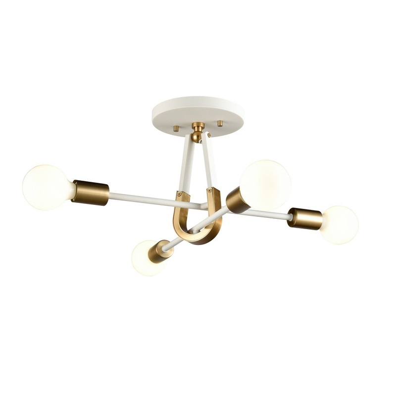 Sabine 4-Light Semi Flush Mount in Textured White