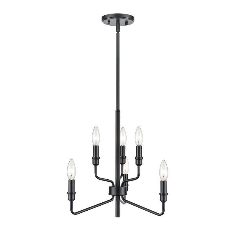 Saginaw 6-Light Chandelier in Matte Black