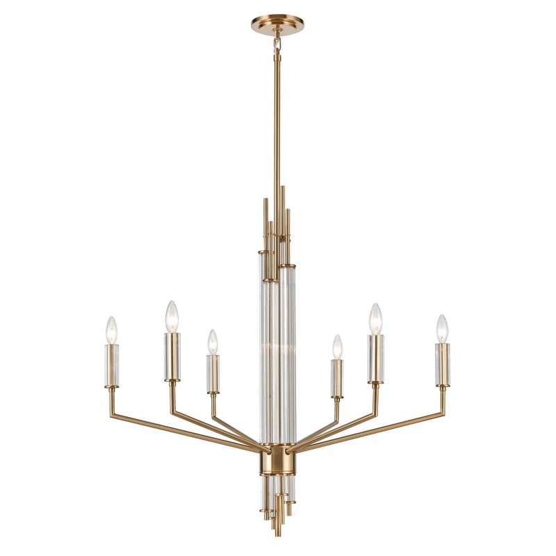 Serena 6-Light Chandelier in Satin Brass