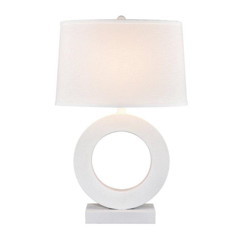 Around the Edge 1-Light Table Lamp in Dry White