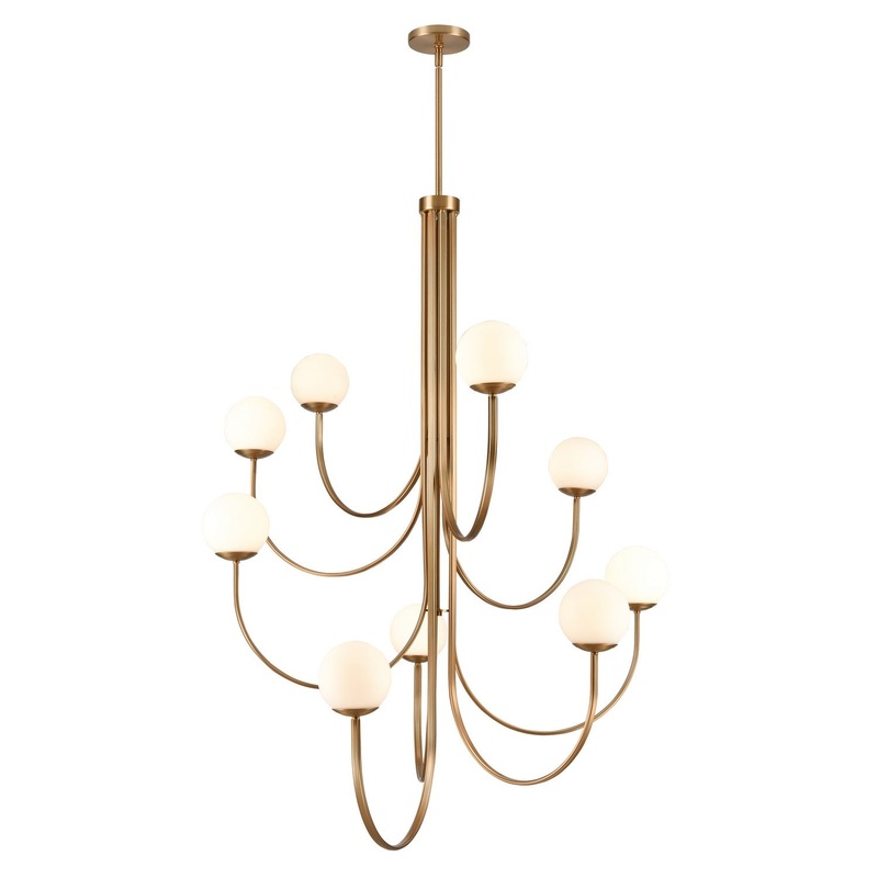 Caroline Nine Light Chandelier in Brushed Gold