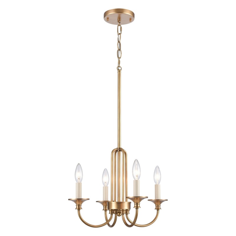 Cecil 4-Light Semi Flush Mount in Natural Brass