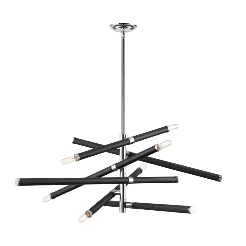 Crosspiece 6-Light Chandelier in Black