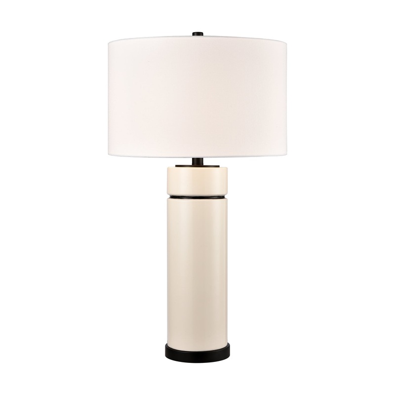 Emerson 1-Light Table Lamp in White Glazed