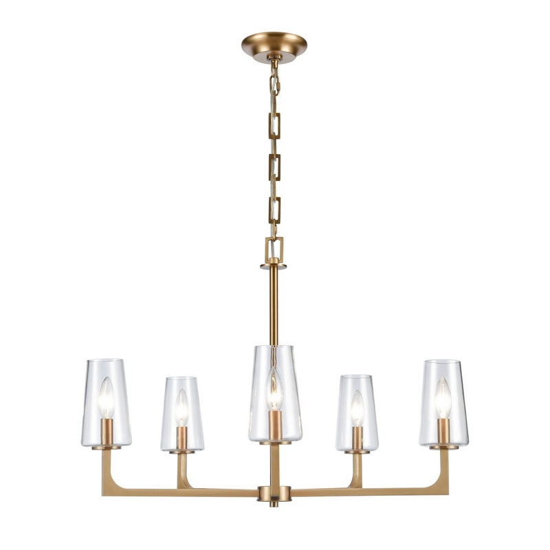 Fitzroy 5-Light Chandelier in Lacquered Brass