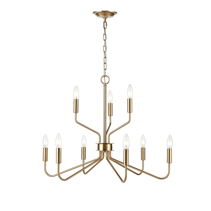 Genista Nine Light Chandelier in Brass