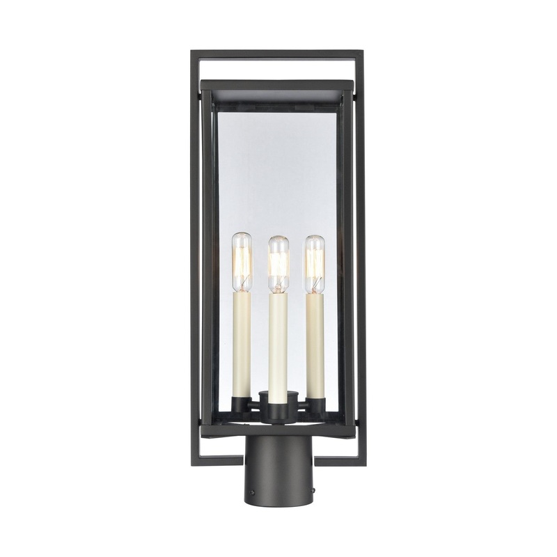 Gladwyn 3-Light Outdoor Post Mount in Matte Black