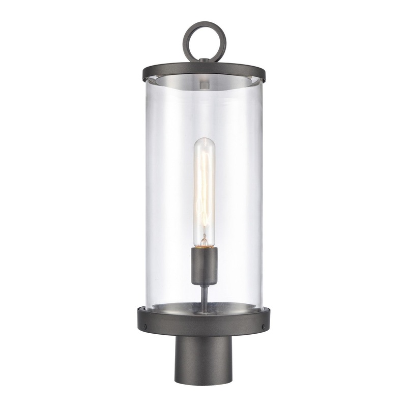 Hopkins 1-Light Outdoor Post Mount in Charcoal Black