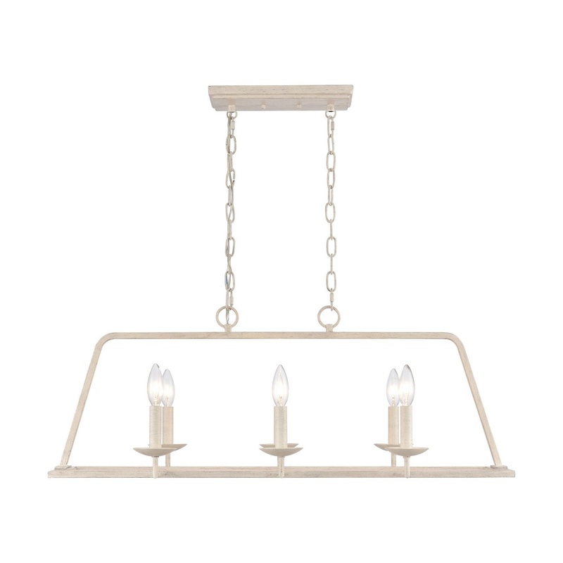 Joanie 6-Light Linear Chandelier in Antique White