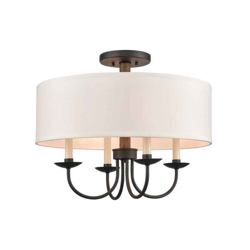 Neville 4-Light Semi Flush Mount in Charcoal Black