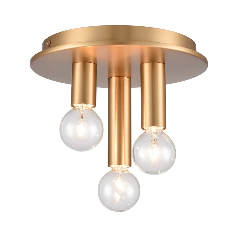 Pepper 3-Light Flush Mount in Brushed Gold