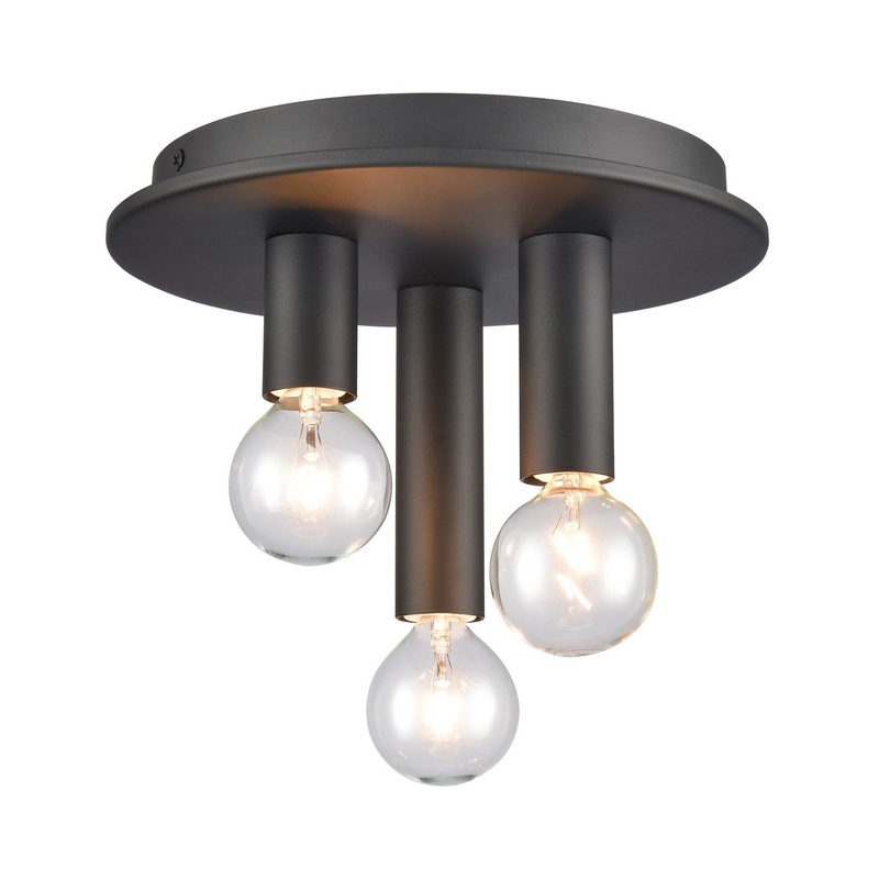 Pepper 3-Light Flush Mount in Matte Black